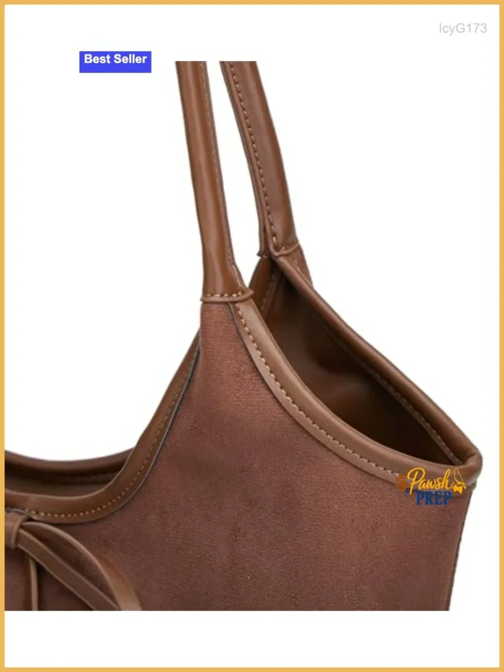Suede & PU Bow Tote Bag Large Hobo Shoulder Satchel Purse with Magnetic Closure